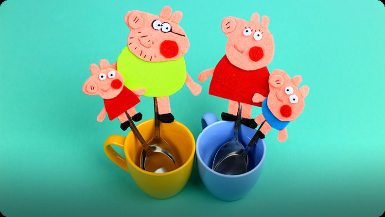 Peppa Pig family and friends from felt - Inspire Uplift