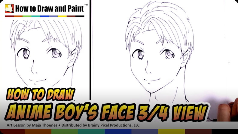 How to Draw an Anime Boy's Face in Three-Fourths View Video | Discover ...