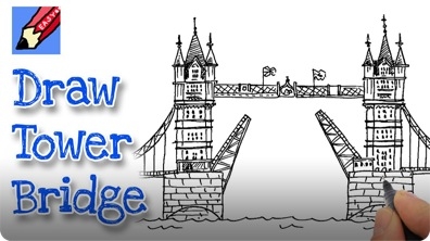 How to Draw London's Tower Bridge Real Easy