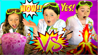 BUBBLY SLIME Vs A VOLCANO Science Experiment!