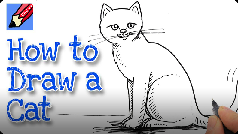 How to Draw a Cat Real Easy Video | Discover Fun and Educational Videos ...