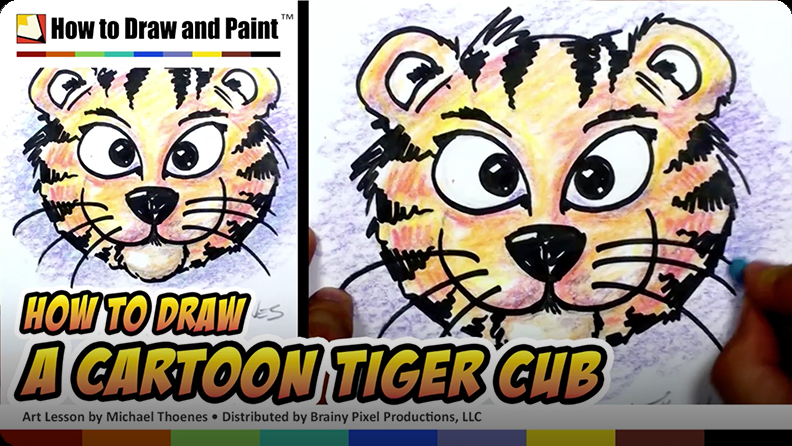 How to Draw a Cartoon Tiger Cub Video | Discover Fun and Educational Videos  That Kids Love | Epic Children's Books, Audiobooks, Videos & More