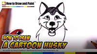 How to Draw a Cartoon Husky