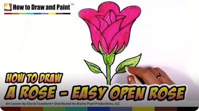 How to Draw a Rose - Easy Open Rose