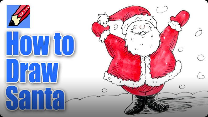 How to Draw Santa Real Easy Video | Discover Fun and Educational Videos  That Kids Love | Epic Children's Books, Audiobooks, Videos & More
