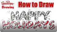 How to Draw 'Happy Holidays' in Candy Cane Lettering