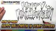How to Draw Happy Halloween in Scary Letters