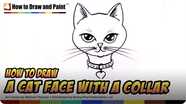 How to Draw a Cat Face with a Collar