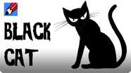 How to Draw a Black Cat for Halloween Real Easy