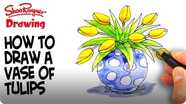 How to Draw a Vase of Tulips