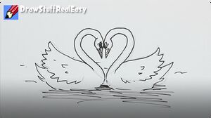 How to Draw Swans of Love! Real Easy