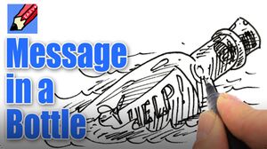 How to Draw a Message in a Bottle Real Easy