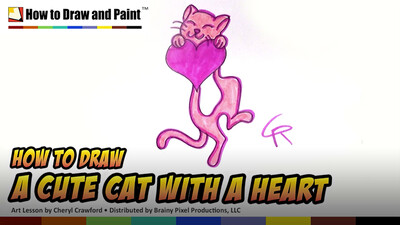 How to Draw a Cute Cat with a Heart