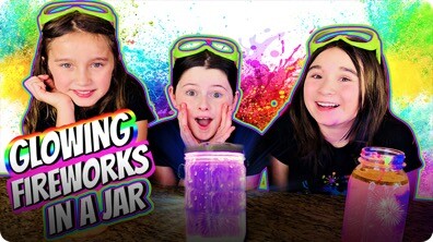 Glowing Fireworks in a Jar Science Experiment