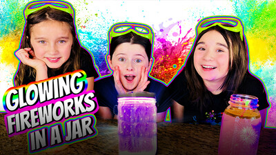 Glowing Fireworks in a Jar Science Experiment