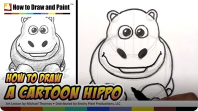 How to Draw a Cartoon Hippo