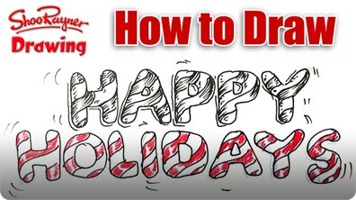 How to Draw 'Happy Holidays' in Candy Cane Lettering