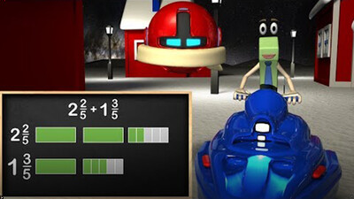 Adding Mixed Numbers / Fractions - 4th Grade Video Mage Math