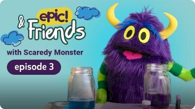 Epic & Friends: Calming Glitter Jar with Scaredy Monster