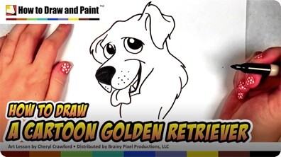 How to Draw a Cartoon Golden Retriever