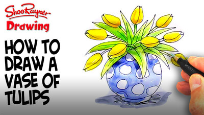 How to Draw a Vase of Tulips