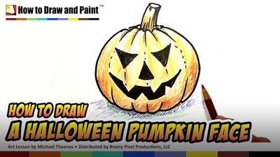How to Draw a Halloween Pumpkin Face