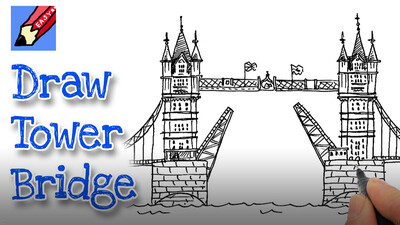 How to Draw London's Tower Bridge Real Easy