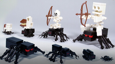 How To Build LEGO Minecraft Spiders & Spider Jockey