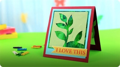 DIY Watercolor Cut Card