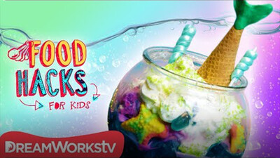Mermaid Fishbowl Ice Cream Sundae + MORE MERMAID MUNCHIES! | FOOD HACKS FOR KIDS