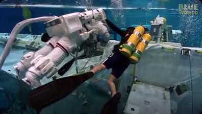 Astronauts training underwater book