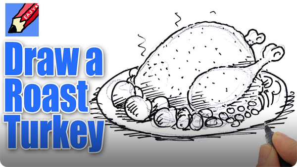 easy turkey drawing food