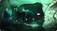 Divers Explore underwater cave system in Mexico
