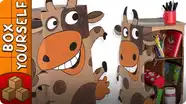 Craft Ideas with Boxes - Cardboard Cabinet Cow
