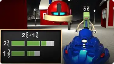 Adding Mixed Numbers / Fractions - 4th Grade Video Mage Math book