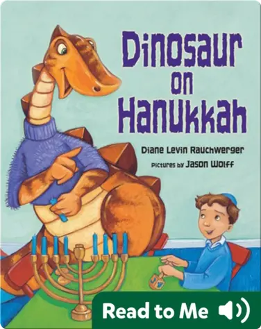 Dinosaur on Hanukkah book
