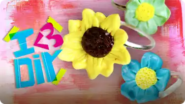 Flower Rings Polymer Clay Tutorial with PuddingFishCakes | I ♥ DIY book